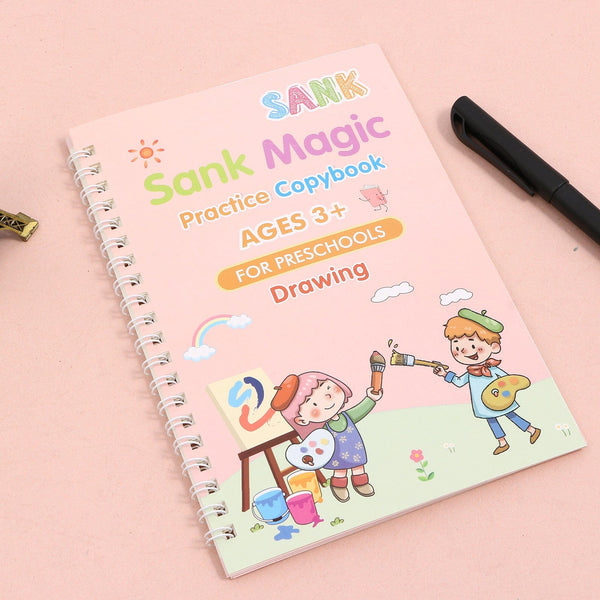 Sank Magic Practice Copybook [4 Books, 1 Pen, 1 Grip, 10 Refill]