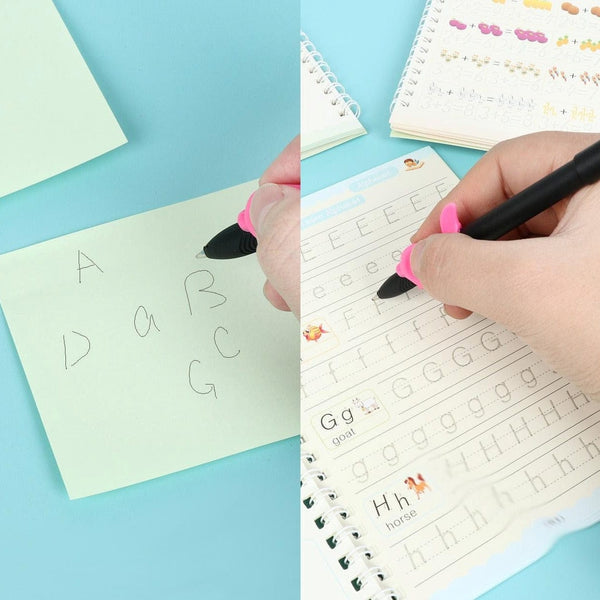 Sank Magic Practice Copybook [4 Books, 1 Pen, 1 Grip, 10 Refill]